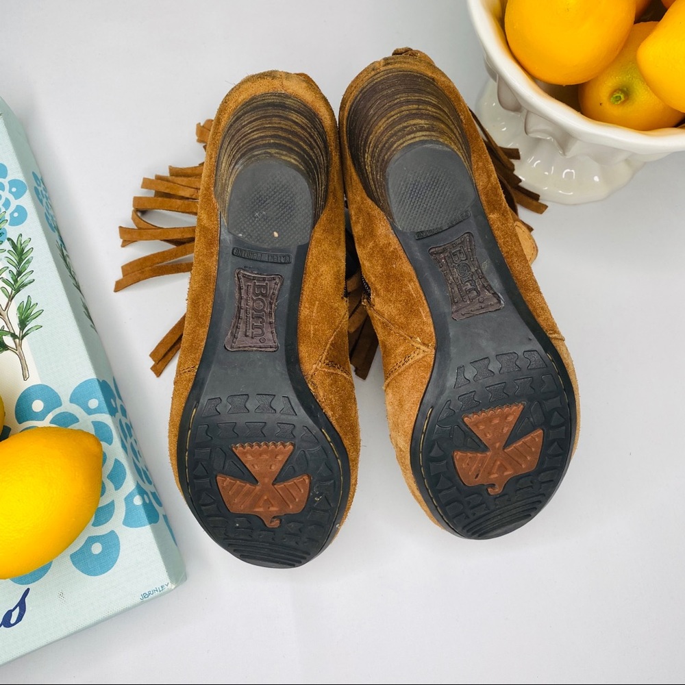 Born Fringe Leather Suede Moccasin Booties - Picture 5 of 8